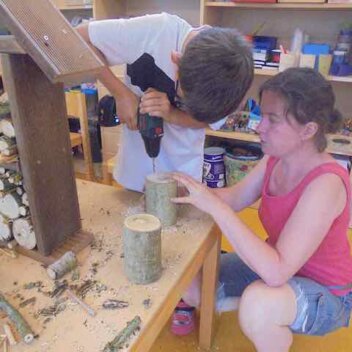 Projektmonat wasser - kleine Naturwissenschaftler unterwegs Insektenhotel bauen und lernen, was Insekten brauchen DSC01195